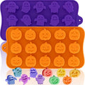 Halloween Pumpkin & Ghost Silicone Molds 2PCS - Food Grade, Oven Safe, Candy & Treat Making