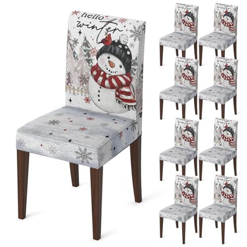 Black Snowman Chair Covers Set - 8PCS Christmas Holiday Decor