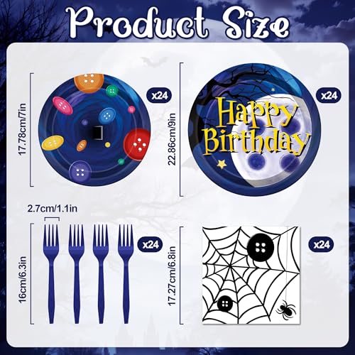 Starry Night Party Tableware Set for Halloween & Birthday - 96 Pieces