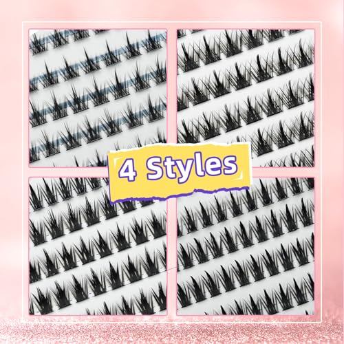 4 Styles Mixed 312PCS Cluster Lash Kit - Wispy DIY Natural-Look Eyelash Extensions