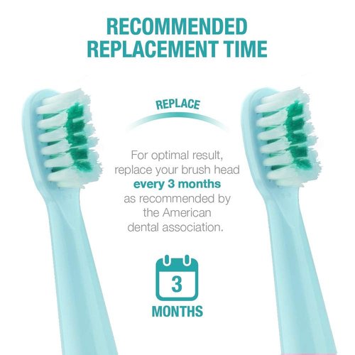 Vekkia Dragon Lord Kids Electric Toothbrush Replacement Heads, Soft 3D Curved Bristles, Blue, 10-Pack