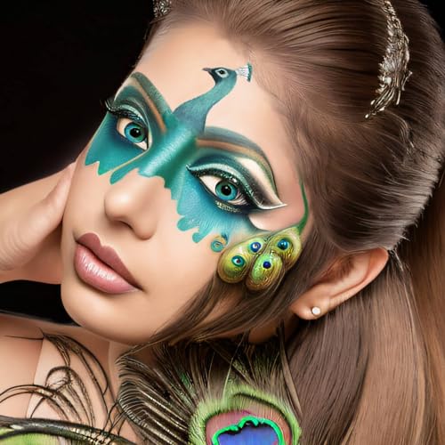 Teal Face Body Paint Stick - Waterproof Full Coverage Halloween SFX Cosplay