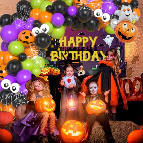 Halloween Balloon Arch Kit with Banner and Decorations - Party Supplies