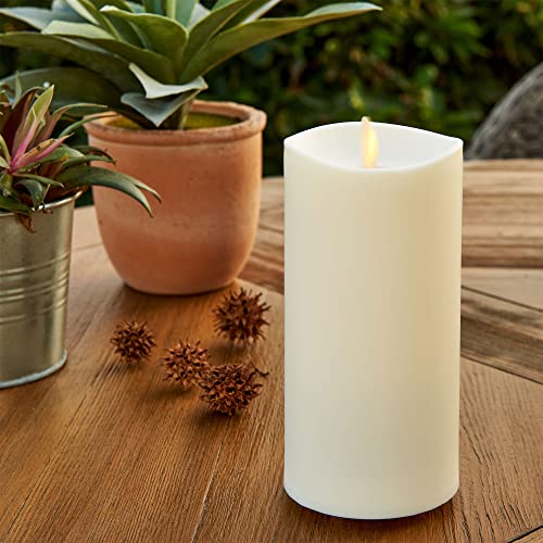 Outdoor Flameless Candle 3.25 x 7 Inches with Remote & Flickering Flame - Ivory