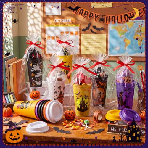 Halloween Gift Set with Coffee Cups and Plush Socks - Horror Theme, 12 Sets