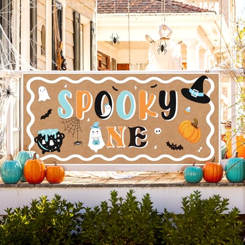 Halloween Spooky Backdrop Banner for Party Decorations 47x24 Inches