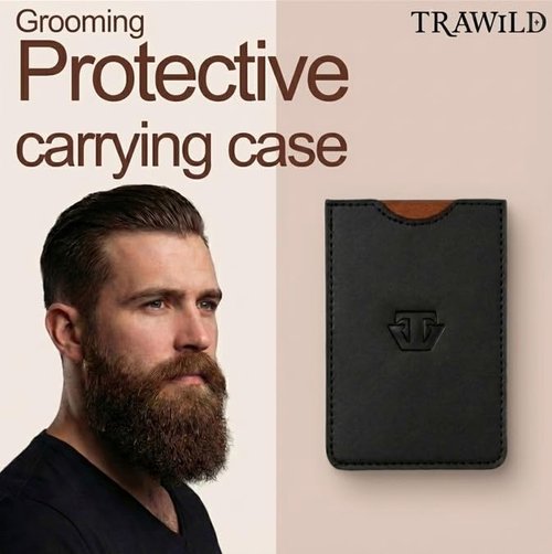 TRAWILD Sandalwood Beard Comb for Men with Mother of Pearl Inlay, Premium Grooming Wood & Wooden Comb for Beard and Mustache