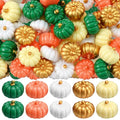 Mini Fall Pumpkins for Crafts and Decorations - 50 Pcs Rustic Resin Set