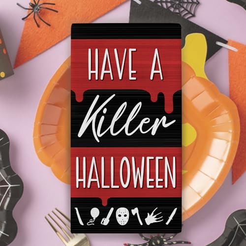 Halloween Kitchen Dish Towels Set of 2 - Classic Movie Horror Pattern
