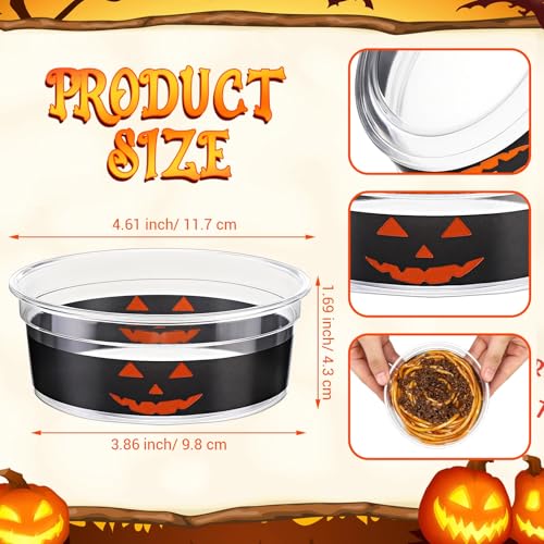 Halloween Candy Bowls Set - 50 Clear Plastic Pumpkin & Ghost Snack Containers