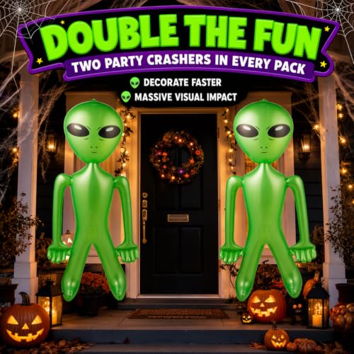 Giant Inflatable Alien Halloween Decorations 60 Inches - 2 Pack, Outdoor Indoor Party Props