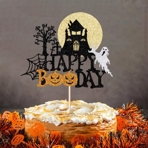 Halloween Cake Topper Ghost Moon Pumpkin Bat Spooky Party Decoration - Variation 419