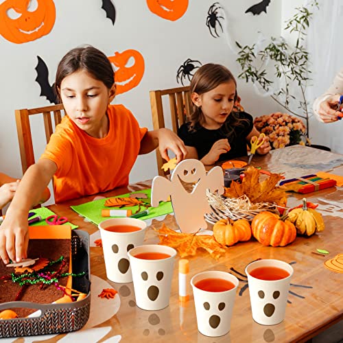 Halloween Ghost Paper Cups 50 Pack - 9 oz Disposable Party Cups