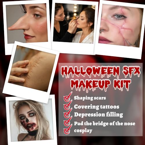 Halloween Special Effects Makeup Kit Set 2 - Fake Scars Wounds Blood