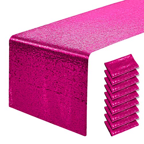 Pink Sequin Table Runner 12x72 Inches - Pack of 6 - Hot Pink