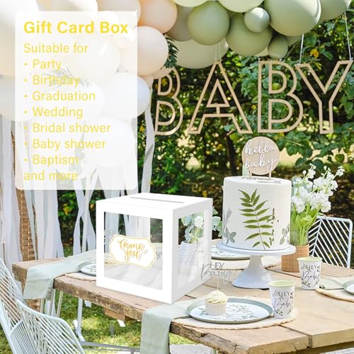 White Card Box Transparent Wedding Gift Card Box with 6 Cards - Variation of THIS listing