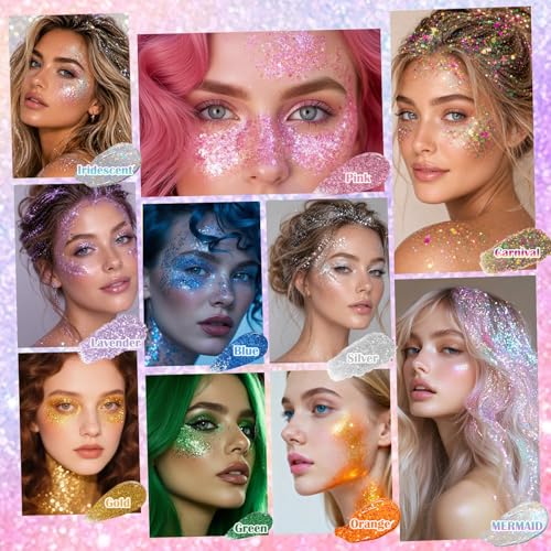 Body and Face Glitter Stick - Blue, Easy-Apply, Skin-Friendly for Makeup & Rave Looks