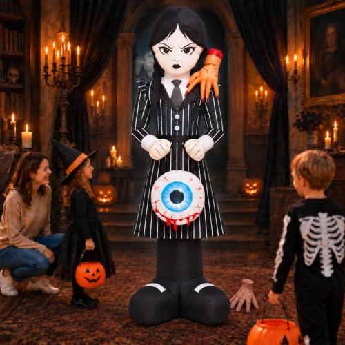 Halloween Inflatable Spooky Gothic Girl Witch Yard Decor - Scary Girl Variant