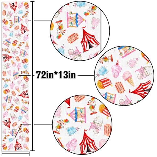 Circus Carnival Party Table Runner - Festival Dining Decor for Halloween & Events