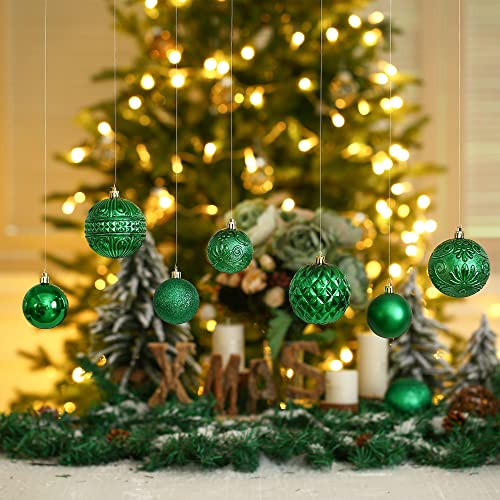 Christmas Ball Ornaments Set - Red Green Gold Shatterproof Decorations with Hang Rope - 36pcs, 6 Styles, 3 Sizes, Variation: RedGreenGold