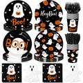 Halloween Party Supplies Kit for 24 Guests with Ghost and Pumpkin Decor