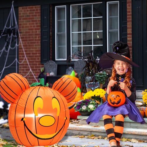 Gumwaqu Halloween Inflatable Pumpkin Yard Decoration - Mouse Theme, 39.5 Inch, Gift Box Included