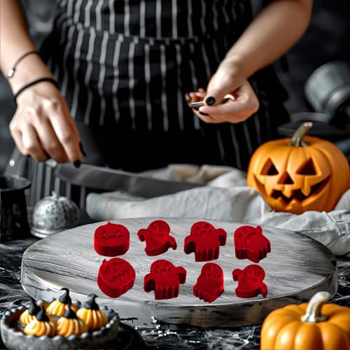 Halloween Silicone Candy & Chocolate Molds - Pumpkin & Ghost Shapes, 4 Pack