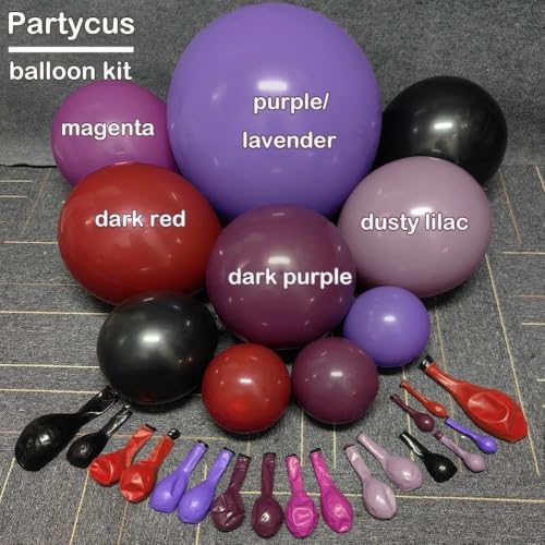 Halloween Balloon Arch Kit - Dark Purple Black Red Plum Lavender Spider - Variation of THIS listing