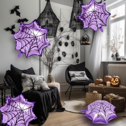 Spider Balloons Party Decorations - Purple 6 Pack for Halloween & Birthday