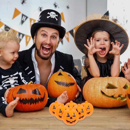 Mini Halloween Pumpkin Candy Holders - 12 Pack Plastic Trick-or-Treat Boxes