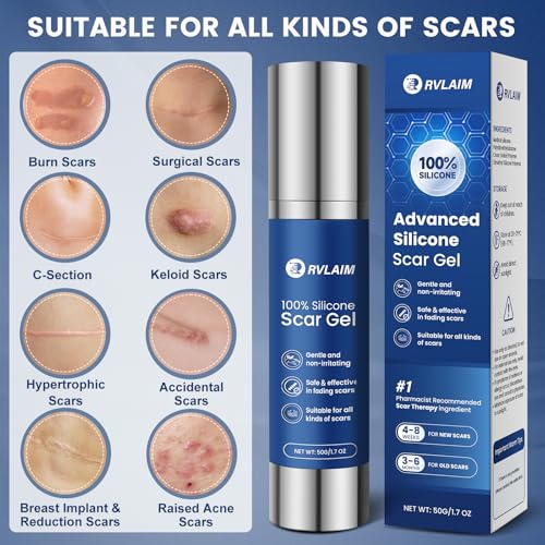 Silicone Scar Gel for Old & New Scars - Fast Absorbing & Gentle 1.7oz