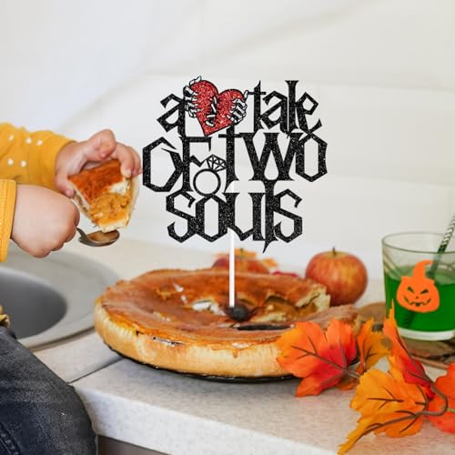 Gothic Wedding Cake Topper - Skull Heart Design for Halloween & Alternative Celebrations