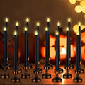 Halloween Black Flameless Candles with Gold Base - 16 Pcs