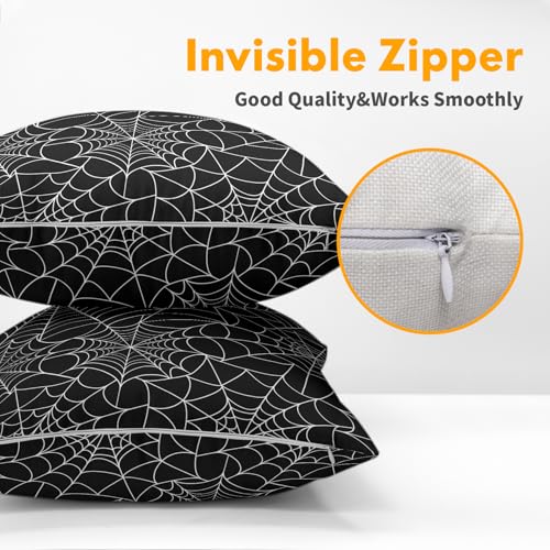 Spider Web Halloween Pillow Covers 24x24 Inch Set of 2 - Outdoor Decorative Throw Pillow Cases