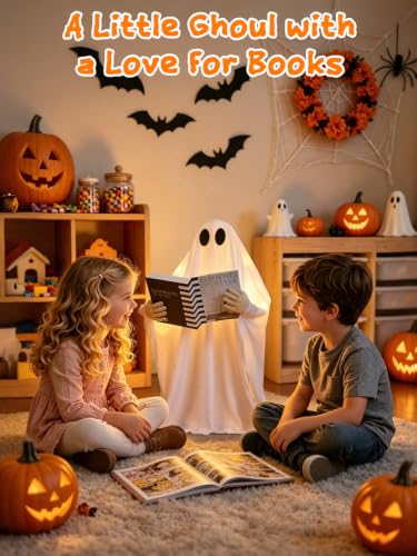 Standing Reading Ghost Halloween Decoration with Lights - 80cm Whimsical Ghost with Book & 8 Lighting Modes - Battery Operated, Weighted Base, Remote Control