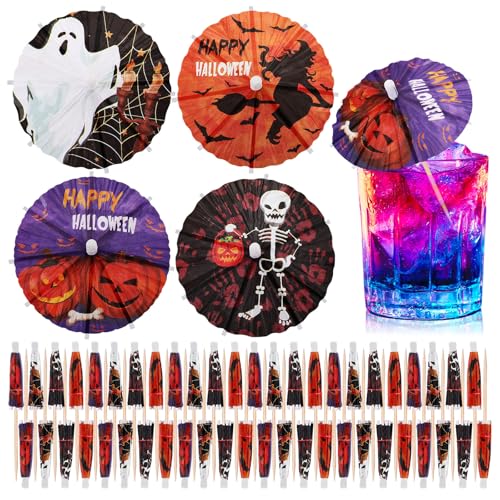 Halloween Drink Umbrellas Cocktail Picks 100 Pcs - Classic Variation