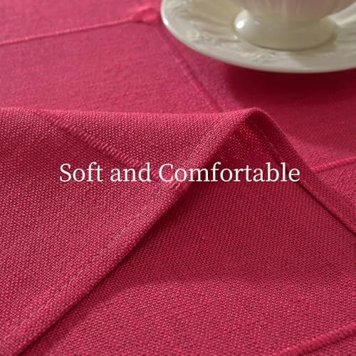 Red Rectangle Table Cloth 70x53 Inch Farmhouse Linen Durable Washable