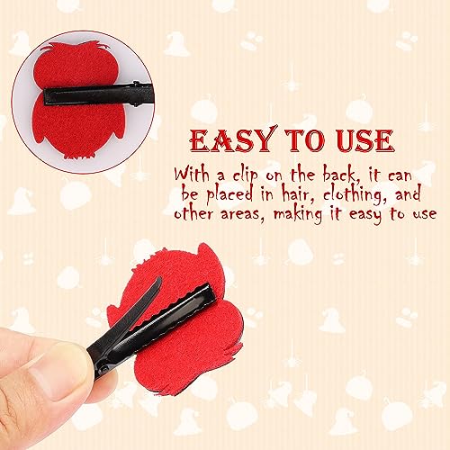 Halloween Hair Clips Set - Ghost Pumpkin Bat Witch Hat 20 Pack - Variation A