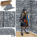 200 FT x 54 Inch Stone Wall Plastic Tablecloth Roll - Halloween & Event Decor Variation 1