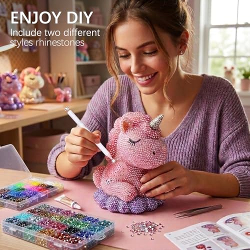 A2 Rhinestones Resin Jelly Rhinestones for Crafts 48 Colors 3mm Bedazzling Kit