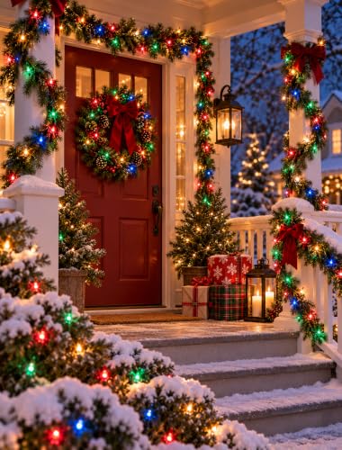 Multicolor Christmas Lights 50 Count Incandescent Mini String Lights - Green Wire