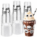 Halloween Pumpkin Cups with Lids - 12 oz, 50 Pack, Pumpkin Variation