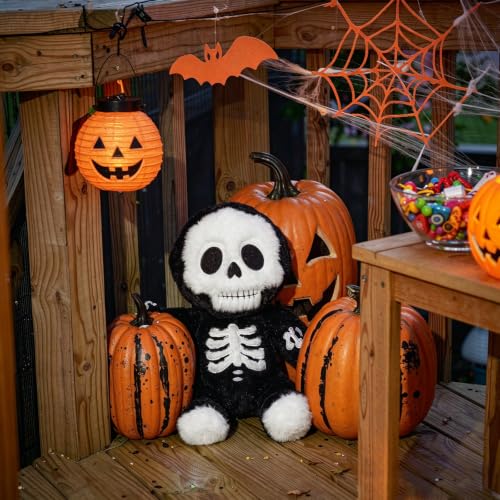 Halloween Skeleton Plush Pillow - Cute 9.8 Inch Skeleton Stuffed Animal for Party & Decoration - Variation: Skeleton
