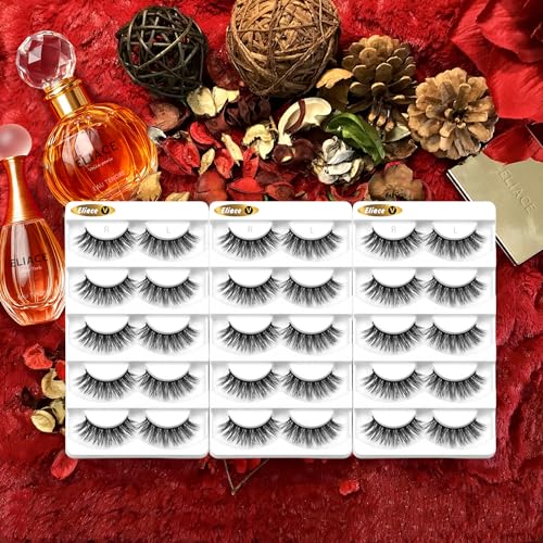 False Eyelashes 15 Pairs Natural Look Wispy Cat Eye 13MM Vegan Lashes