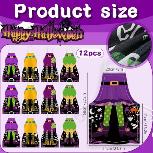 Halloween Apron Witch Leg - 12 Pcs Spooky Kitchen & Party Aprons
