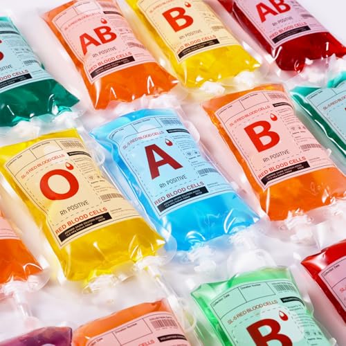 Halloween Blood IV Bags for Drinks - 60 Pack Reusable Container with Syringes & Clips - Variation: 60 Bags & 3 Syringes