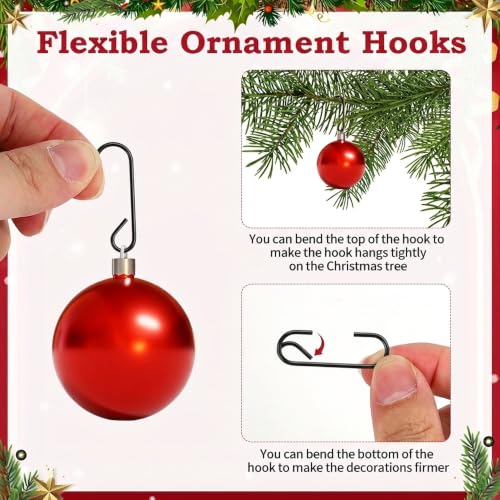 Black Ornament Hooks 100PCS - Christmas & Halloween Tree Decorations