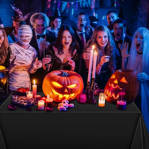 Halloween Tablecloth Set 54x108 Inches - 4 Pack Mix Colors - Festive Party Decor