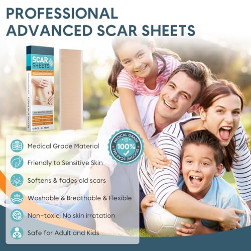 Silicone Scar Sheets for Keloid & Surgical Scars - 10 Pack