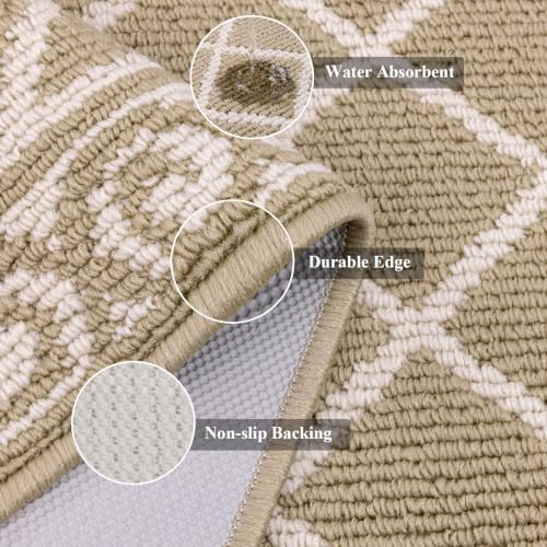 Kitchen Rugs Set of 2 Non-Slip Washable Floor Mats - Waterproof & Durable